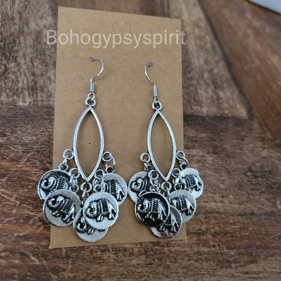 Boho Elephant Tassel Dangle Earrings - Picture 17 of 17